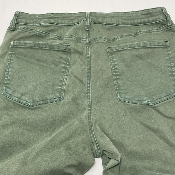 Chico Define Me Denim Pants Straight Ankle Chino Khaki Women Size 14R 2.5R Green - Picture 6 of 12